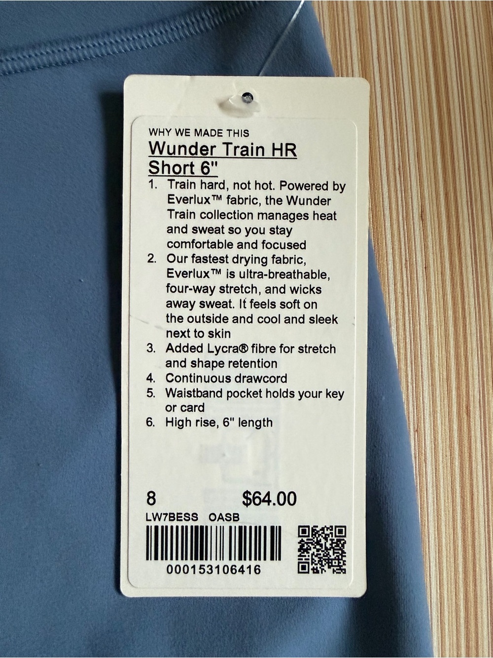 lululemon athletica High-Waist Periwinkle Bike Shorts NWT - Picture 3 of 3